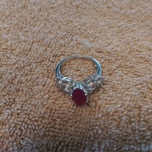 Sterling silver ruby ring